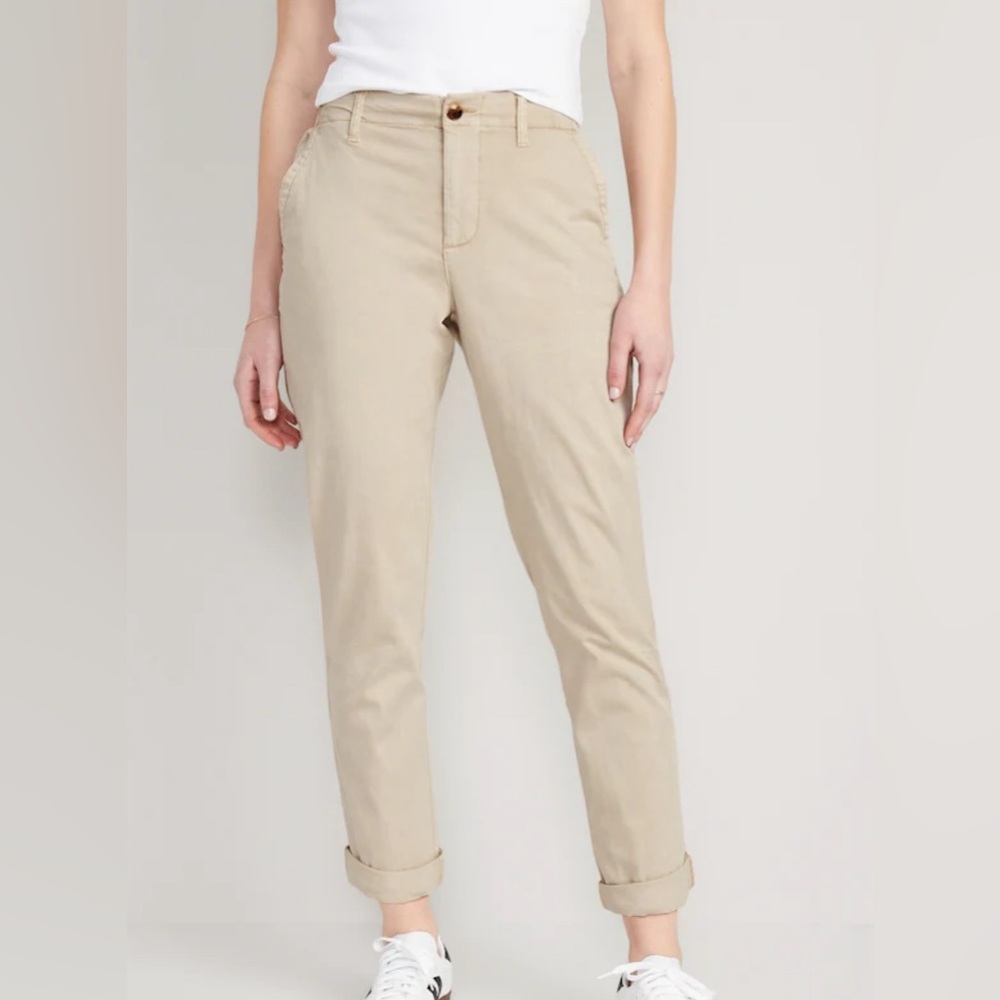 Old Navy High-Waisted Chino, Size Small Tall, elastic back